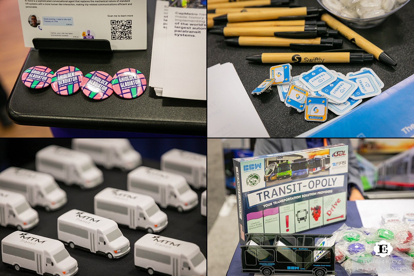 Various products and promotional giveaways at the Oregon Convention Center Conference Center