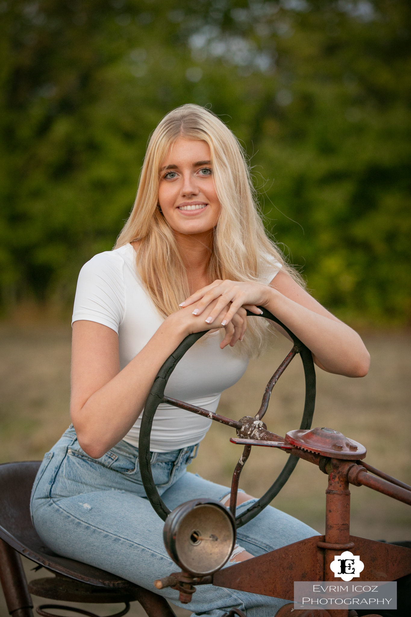 Model Photography Lake Oswego with an old tractor